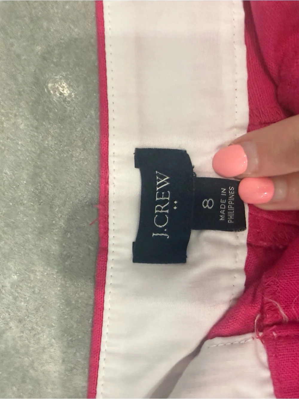J. Crew Hot Pink Scallop Hem High Waist Shorts